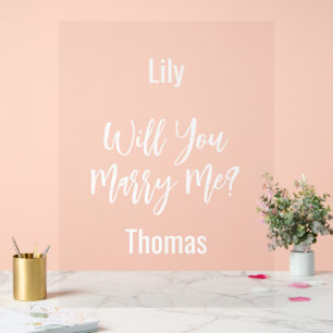 Personalised will you marry me acrylic sign