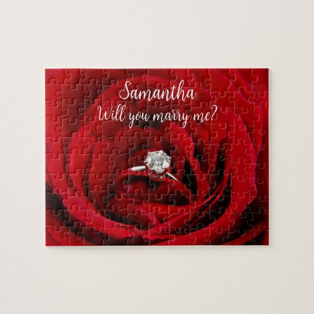 Personalised 'Will You Marry Me?' Photo & Message Jigsaw Puzzle (Horizontal)