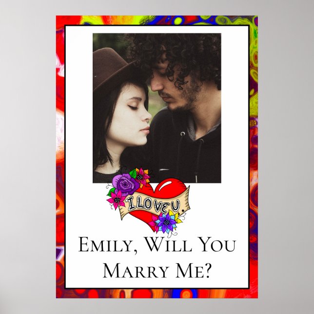 Personalised Will  You Marry Me  Poster (Front)