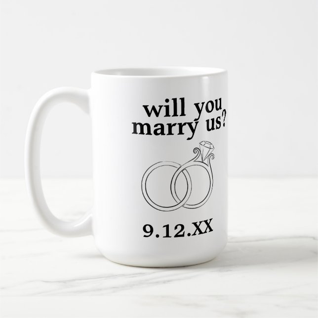 Personalised Will you Marry Us? Coffee Mug (Left)