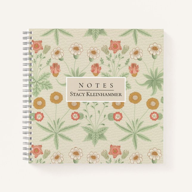 Personalised William Morris Vintage Floral Notebook (Front)