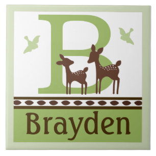 Personalised Willow Deer Letter Name Tile