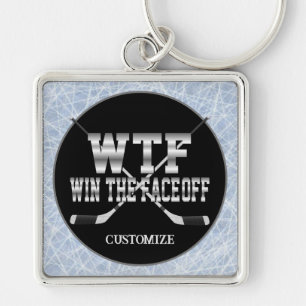 Personalised Win The Face-Off Key Ring