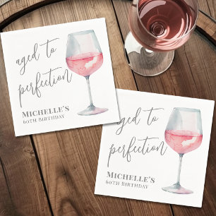 Personalised Wine Adult Birthday Party Napkin