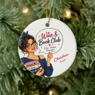 Personalised Wine Book Club Ornament Gift