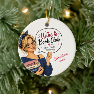 Personalised Wine Book Club Ornament Gift