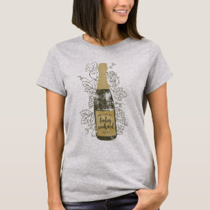 Personalised Wine Bottle and Grapevines T-Shirt