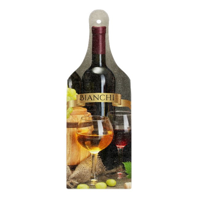 Personalised Wine Bottle Cutting Board (Front)