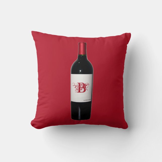 Personalised Wine Bottle Pillow (Front)