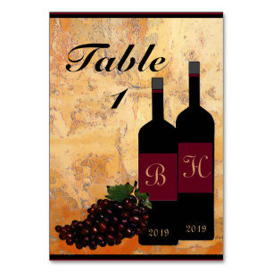 Personalised Wine Bottles and Grapes Table Number