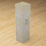 Personalised Wine Box Rustic Lace Aged Vintage<br><div class="desc">Personalised Gift Box for a bottle of wine. COLOR PALETTE: neutral cream beige with soft white DESIGN COLLECTION: This lace is completely hand designed by graphic artist Audrey Jeanne Roberts to look like antique vintage hand crafted laces. With beautiful swirl flourish and scroll details it adds an feminine, elegant, classic...</div>