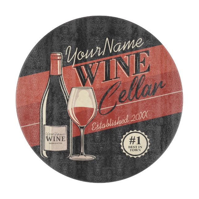 Personalised Wine Cellar Bottle Tasting Room Bar   Cutting Board (Front)