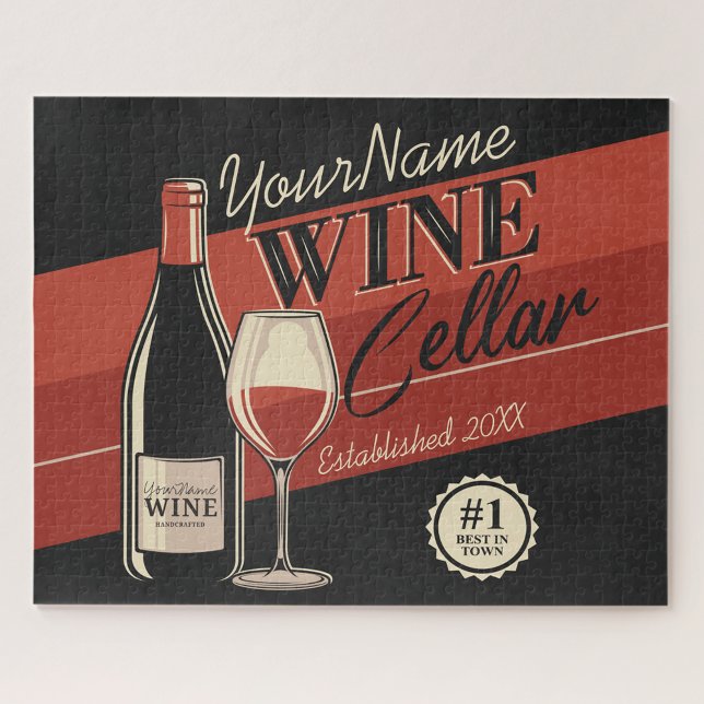 Personalised Wine Cellar Bottle Tasting Room Bar  Jigsaw Puzzle (Creator Uploaded)