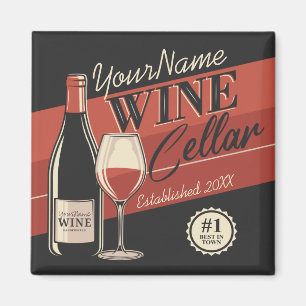 Personalised Wine Cellar Bottle Tasting Room Bar Magnet
