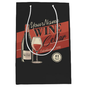 Personalised Wine Cellar Bottle Tasting Room Bar Medium Gift Bag