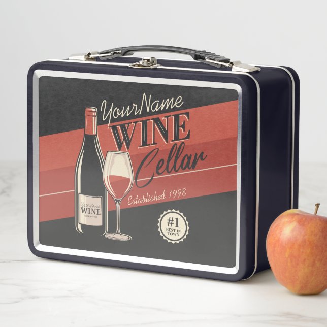 Personalised Wine Cellar Bottle Tasting Room Bar  Metal Lunch Box (In Situ)