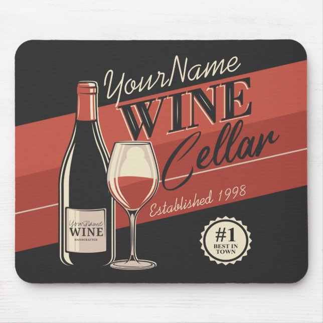 Personalised Wine Cellar Bottle Tasting Room Bar  Mouse Pad (Front)