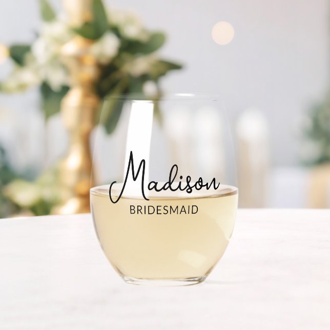 Personalised Wine Glass Bridesmaid (Insitu (Wedding))
