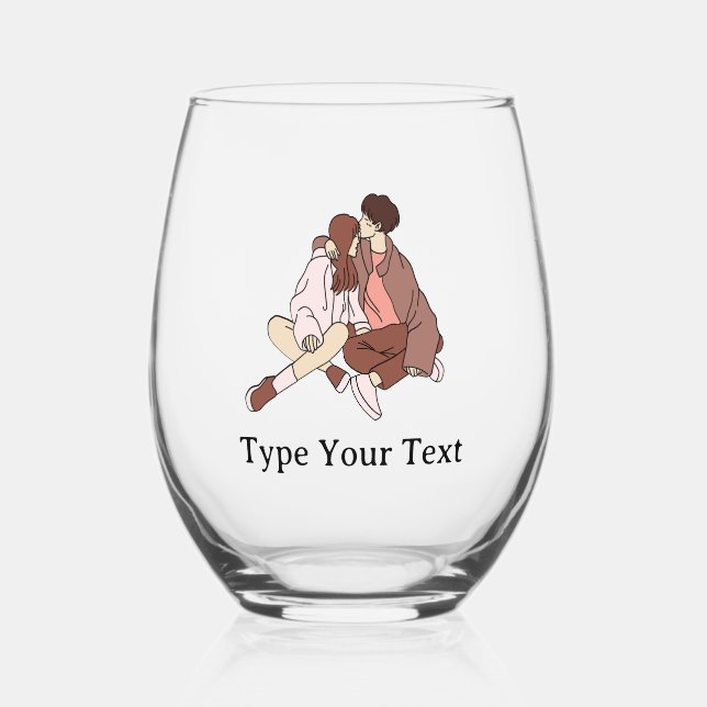 Personalised wine glasses  (Front)