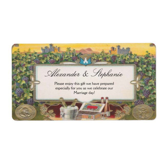 Personalised Wine Grapes Vineyard Labels (Front)