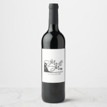 Personalised wine label for the Mr and Mrs