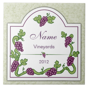 Personalised Wine Large Tile Trivet