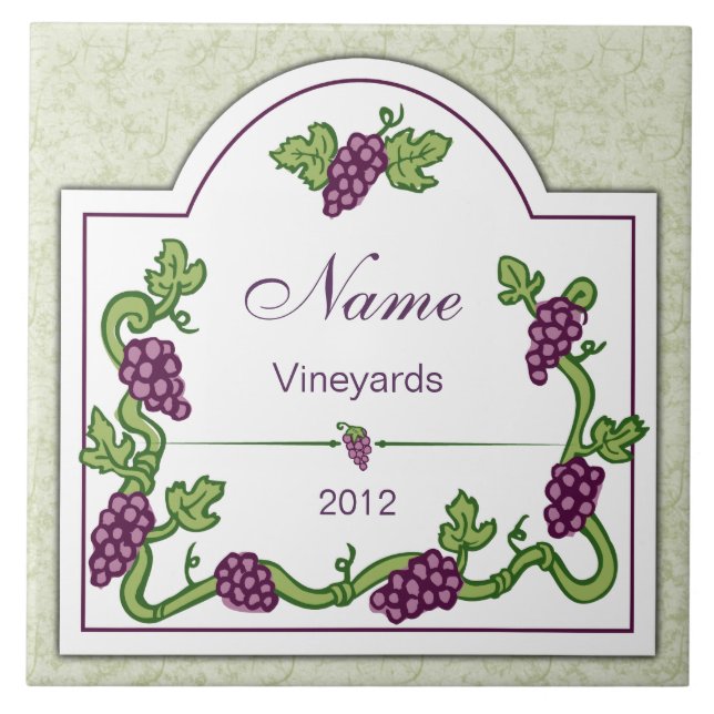Personalised Wine Large Tile Trivet (Front)