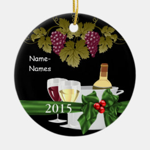 Personalised WINE LOVERS 2015 Holiday ORNAMENT
