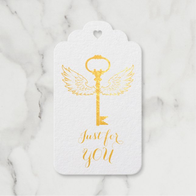 Personalised Winged Key Gift Tags (Front)