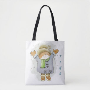 Personalised Winter Bear Tote Bag