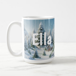 Personalised Winter Christmas Forest Coffee Mug