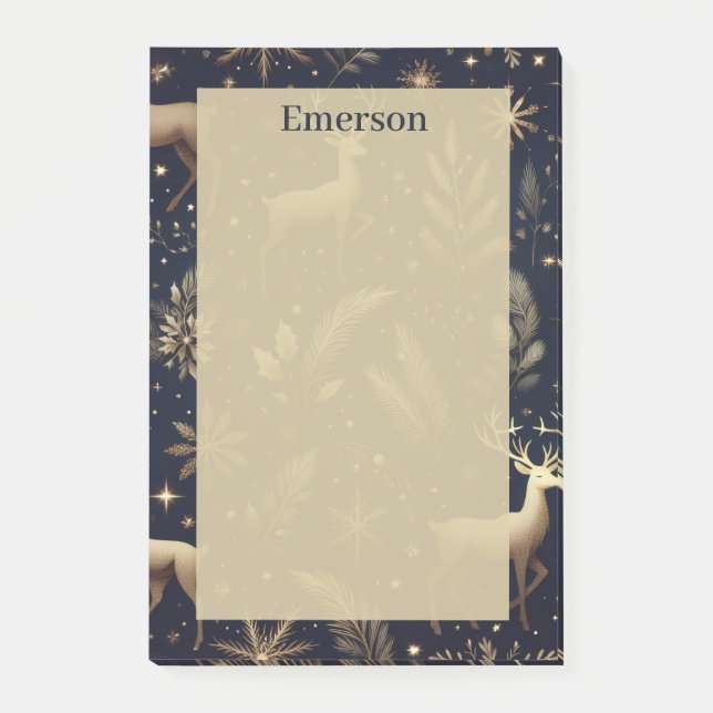 Personalised Winter Deer Post-it® Notes (Front)