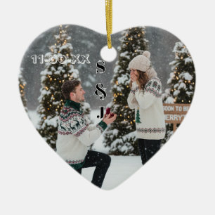 Personalised Winter Engagement Keepsake Ceramic Ornament