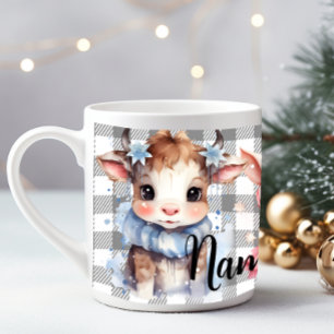 Personalised winter farm animals large coffee mug