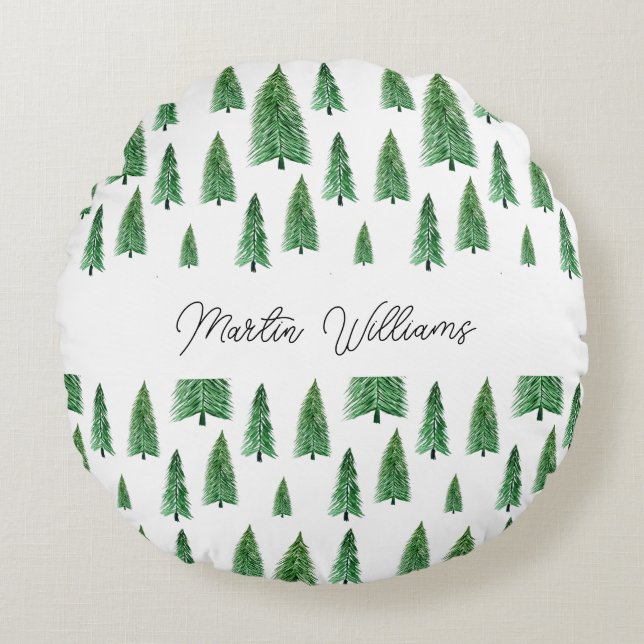 Personalised Winter Holiday Country Beauty Round Cushion (Front)