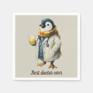 Personalised Winter Penguin “Best Doctor Ever” Napkin