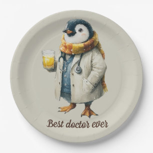 Personalised Winter Penguin “Best Doctor Ever” Paper Plate