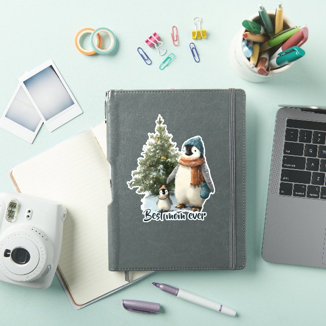 Personalised Winter Penguin “Best Mum Ever” (iPad Cover)