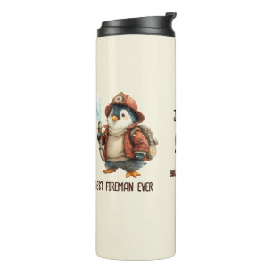 Personalised Winter Penguin Firefighter Gift Mug