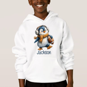 Personalised Winter Penguin Football Kid