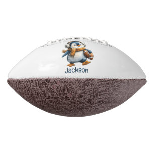 Personalised Winter Penguin Football Kid