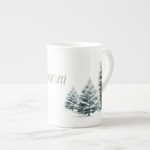 Personalised Winter Scene  Bone China Mug