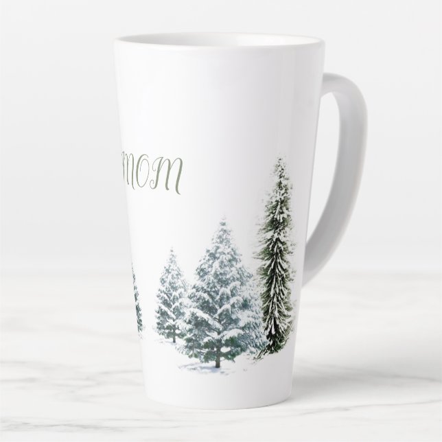 Personalised Winter Scene Latte Mug (Right Angle)