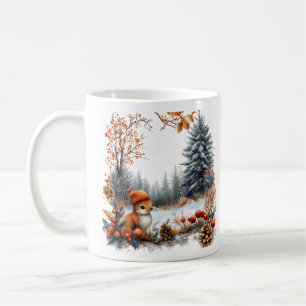 Personalised Winter Squirrel in Frosted Forest Coffee Mug