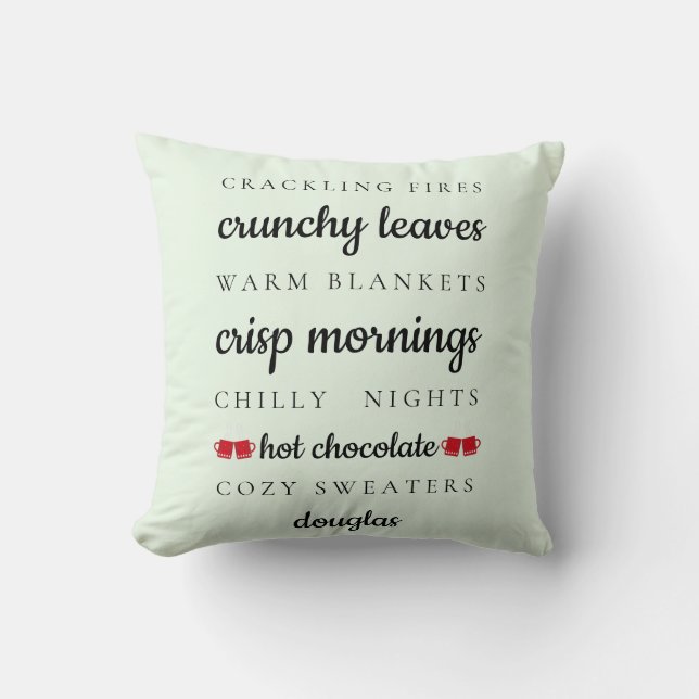 Personalised Winter Weather Holiday Pillow  (Front)