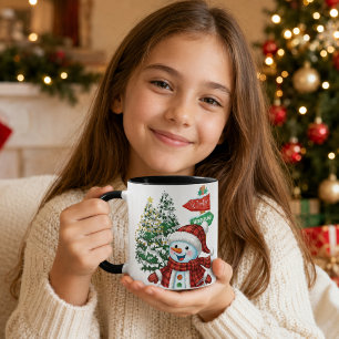 Personalised Winter Wonderland Snowman Christmas Mug