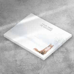 Personalised Winter Woodland Scene Fox Post-it Notes