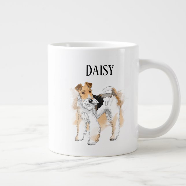 Personalised Wire Fox Terrier Photo Large Coffee Mug (Right)