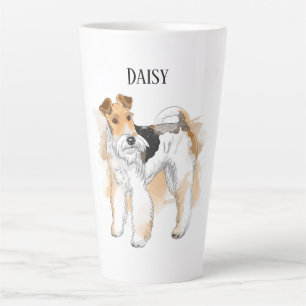 Personalised Wire Fox Terrier Photo Latte Mug