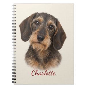Personalised Wire-Haired Dachshund with Name Notebook